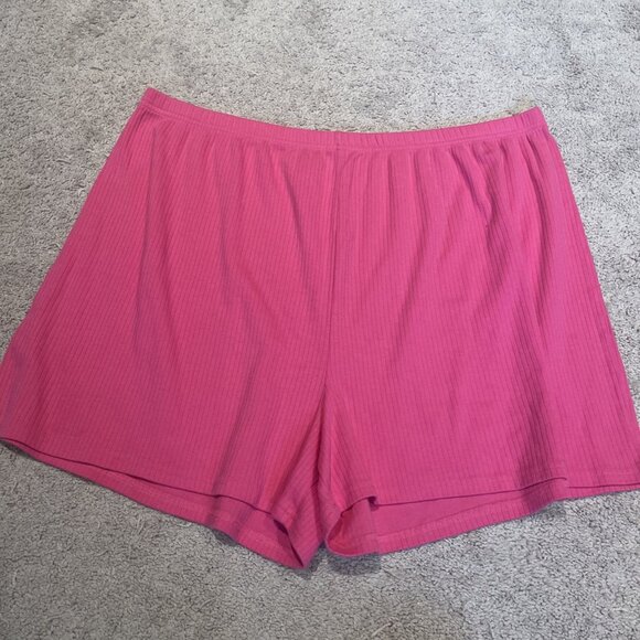 White Stag Sleepwear 2 Piece Pajama Set Tee & Shorts Women's Size 3X Barbie Pink - Picture 8 of 10